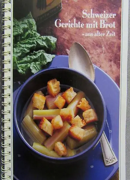 Schweizer Gerichte mit Brot. aus alter Zeit