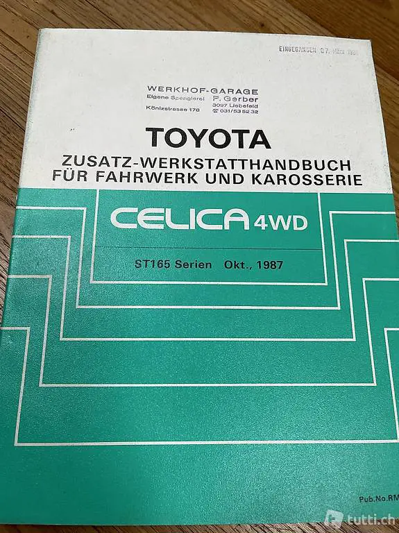 Werkstatthandbücher zu Toyota Celica ST165