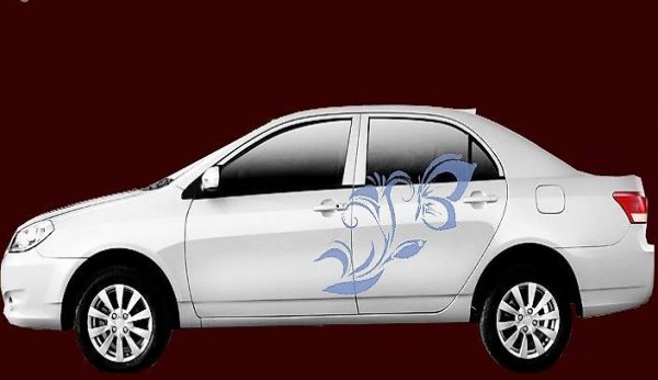  Aufkleber für alle glatten Flächen: Blumen mit Schmetterling