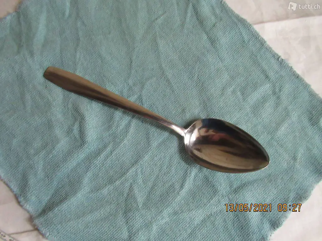 Löffel, Schöpflöffel, Saucenlöffel, Chromstahl, alt schwer