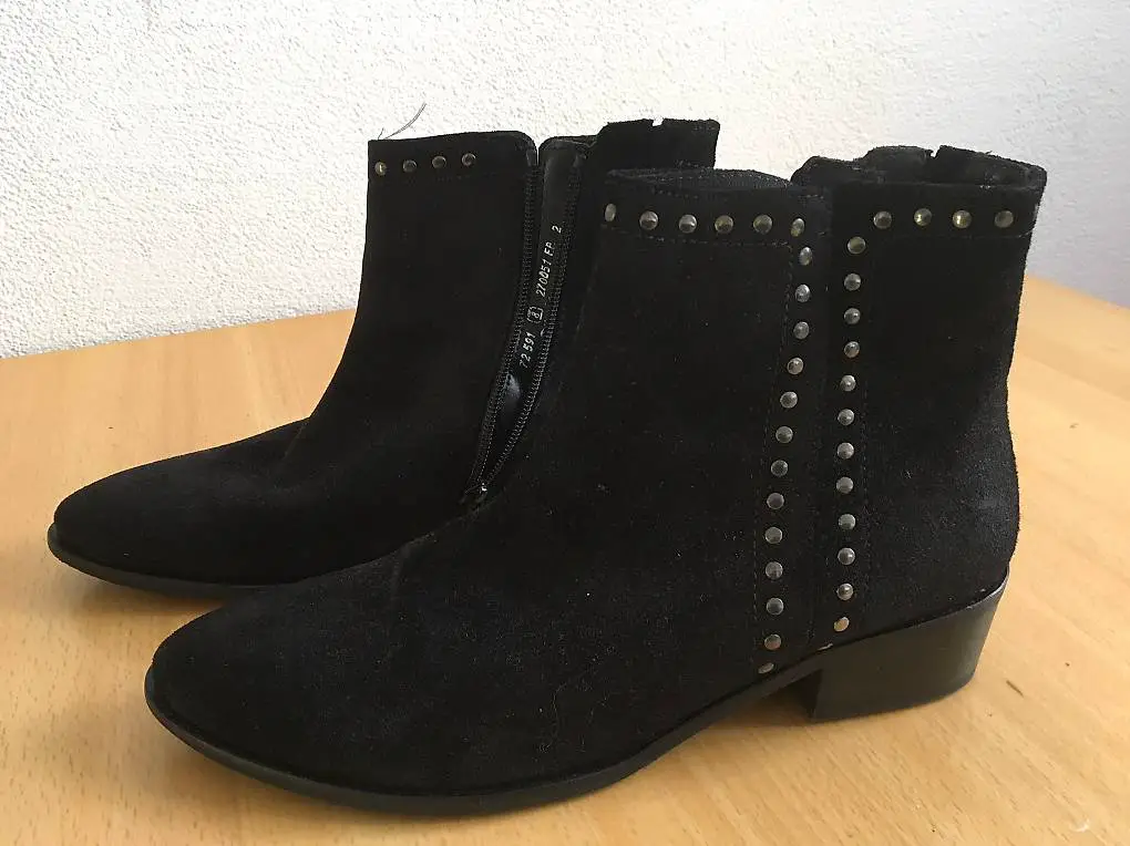 Stiefeletten, schwarz, Velourleder, Gabor, Gr. 42, neu