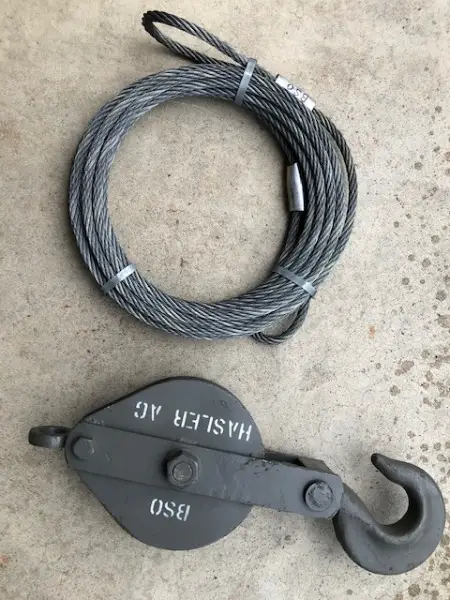 Umlenkrolle 5000Kg mit Seil für Habegger usw. von Feuerwehr.