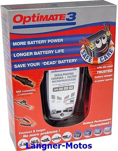Motorrad Batterie (Akku) Ladegerät OptiMATE 3 12V 0,8A Vespa