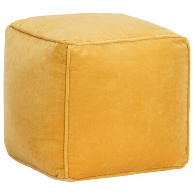  vidaXL Pouf Baumwollsamt 40×40×40 cm Gelb