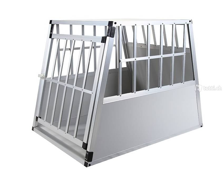  Alu Hundebox geneigte Rückseite gross grau