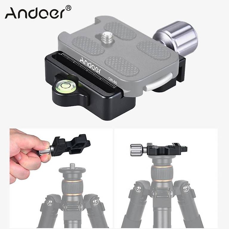 Andoer DC-50 Schnellwechselplatte 1/4 "3/8"