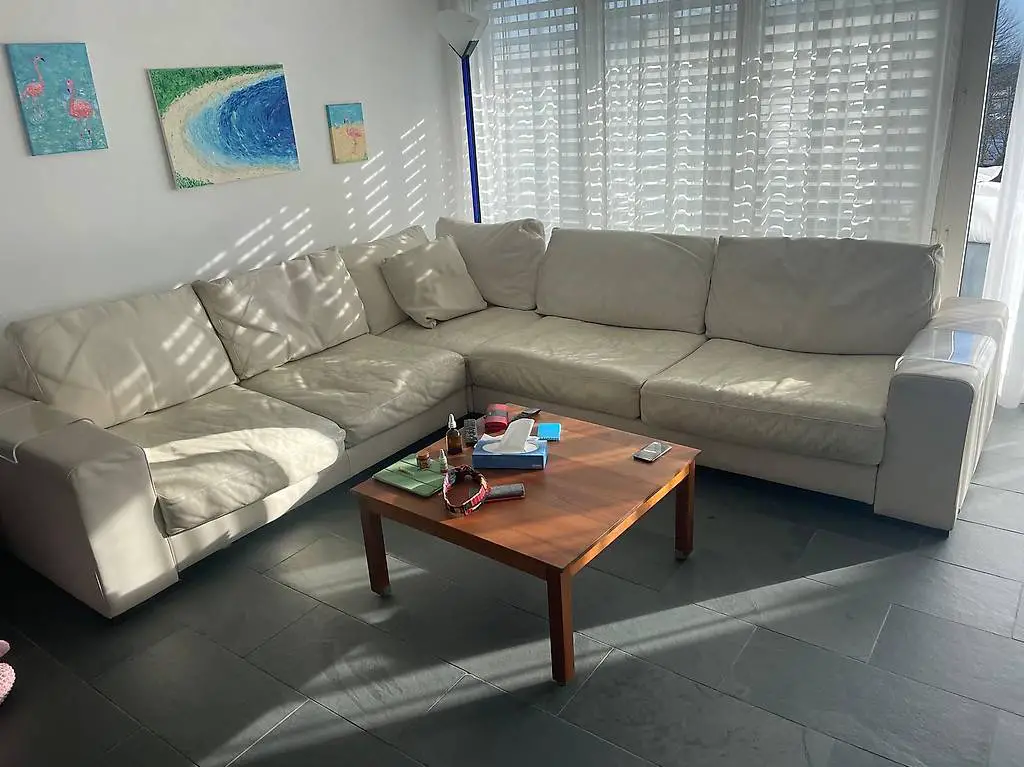 Natuzzi Ledersofa Creme l Designersofa