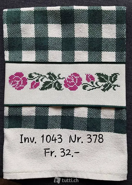 Handtücher gestickt, Handarbeit