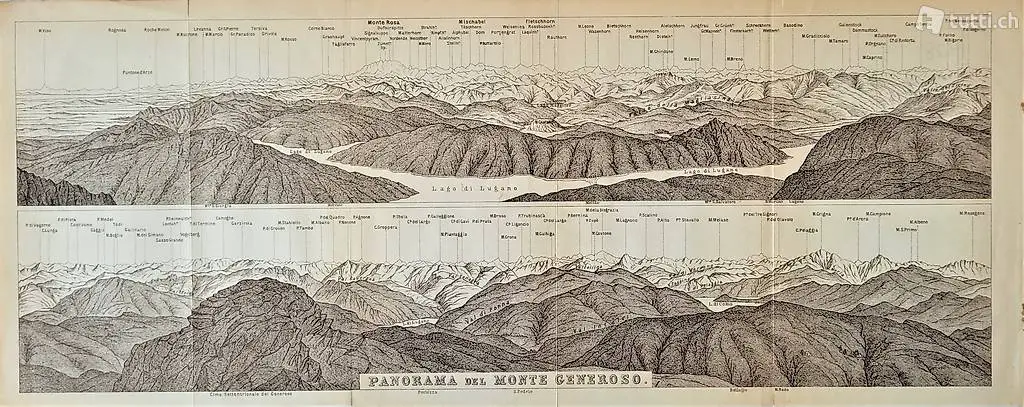  Antica Carta Originale Monte Generoso