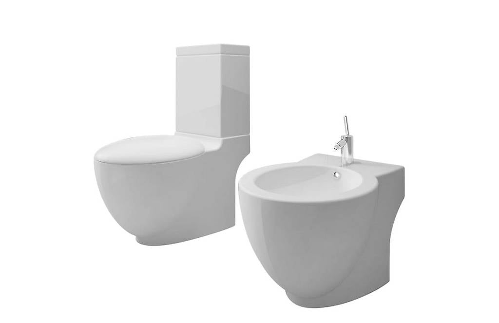 Toiletten & Bidet Set Weiss Keramik