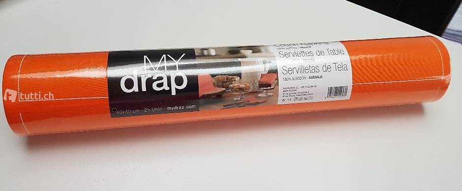  SALE -70% Servietten My Drap orange 40x40 cm