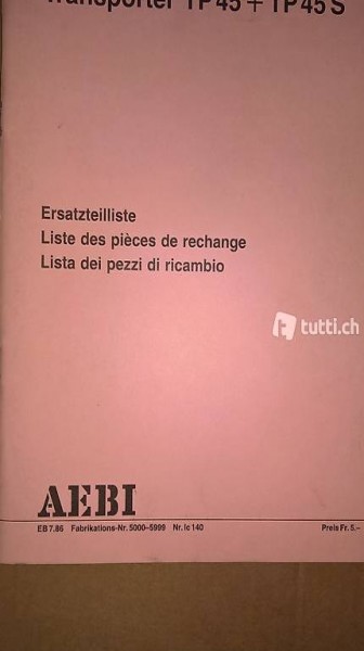 Aebi TP 45/45S Ersatzteilliste (PDF)