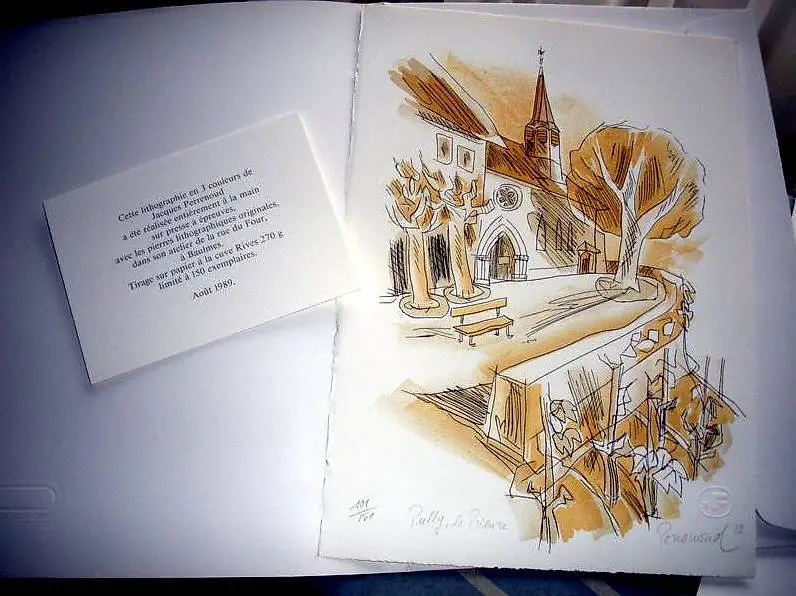 Tableau lithographie du Prieuré de Pully