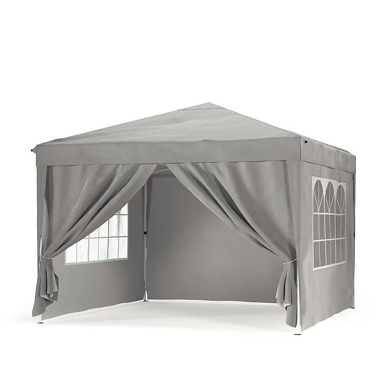 Partyzelt RAKO 3 x 3 m grau inkl. 4 Seitenwände