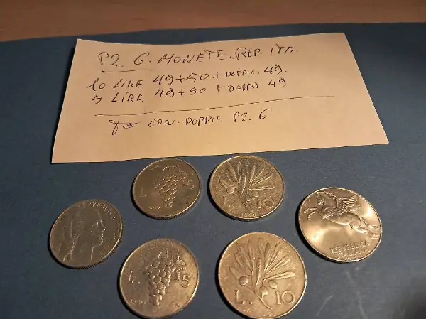 Pz 6 monete della republica Italiana