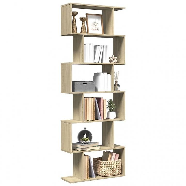 Raumteiler-Bücherregal 6 Etagen Sonoma-Eiche 70x24x193 cm