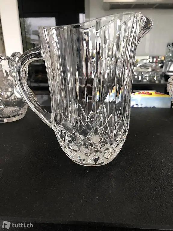 Wasserkrug Kristall 18 cm h x 13cm b oben
