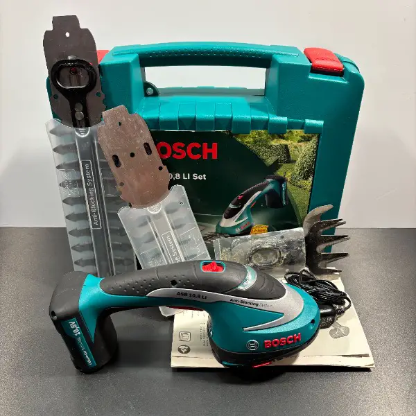 profi bosch set rasen strauch busch handschere akku case messer