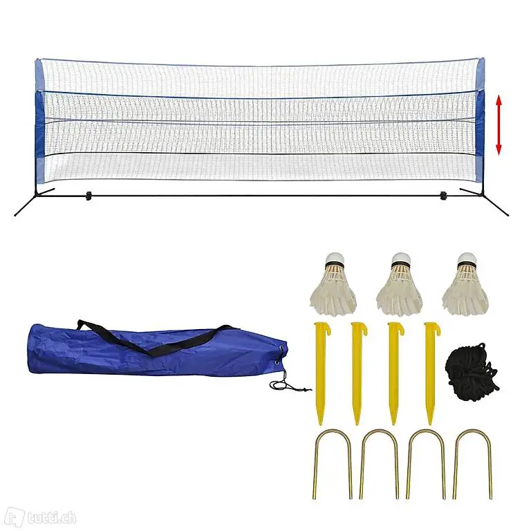  Badmintonnetz-Set mit Federbällen 500 x 155 cm