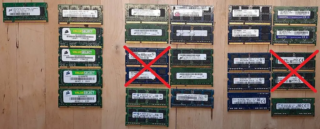 Diverse Notebook RAM