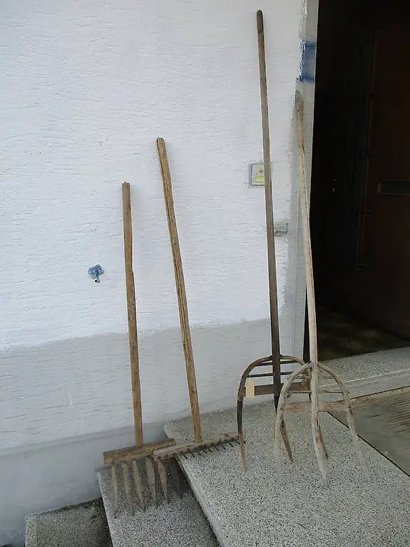 4x Heugabel Heurechen Holz Alpine Chalet Chic Deko