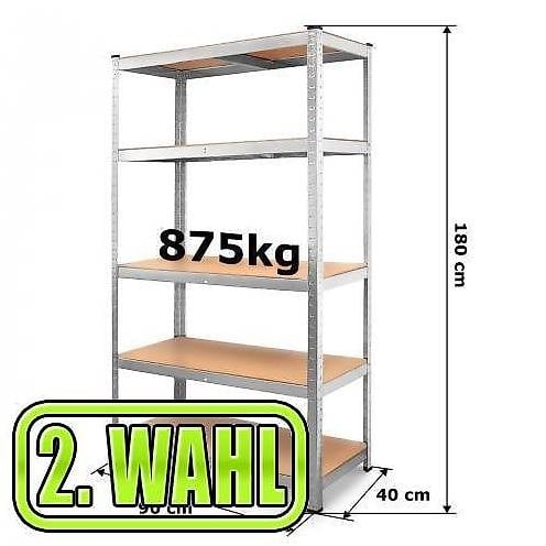 Metall Schwerlastregal 180x90x40 Lagerregal Steckregal 875kg