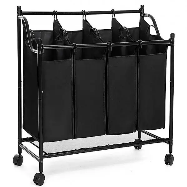  WÄschekorb, WÄschesammler mit 4 abnehmbaren Stofftaschen