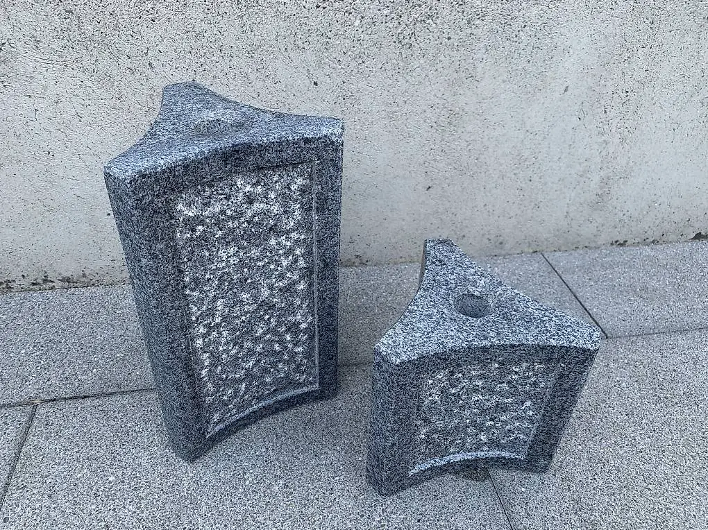 Granit-Sprudelsäulen 3-eck, 2er Set