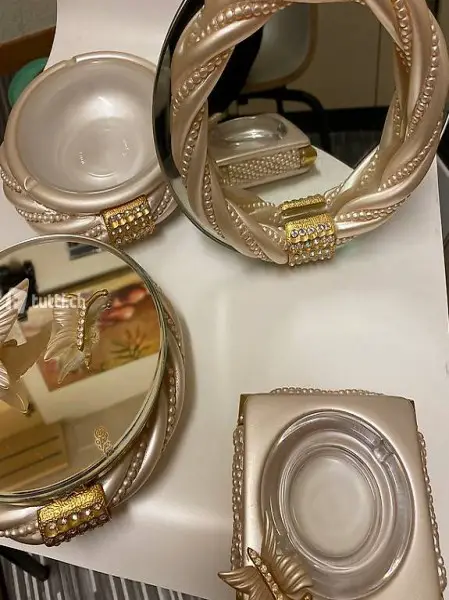 Spiegel Schmuck Schatulle Aschenbecher Spezielle Deko