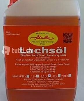  Lachsöl, 100%,kaltgepresste Premiumqualität, 5 Ltr. Kanister