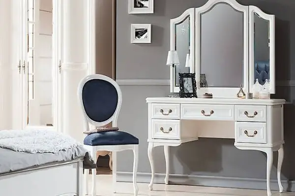  SCHMINKTISCH MIT STUHL FRISIERKOMMODE KOSMETIKTISCH