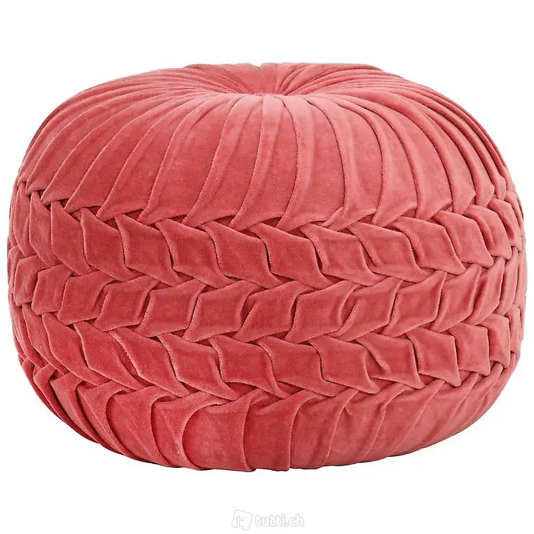  Pouf Baumwollsamt Kittel-Design 40×30 cm Rosa