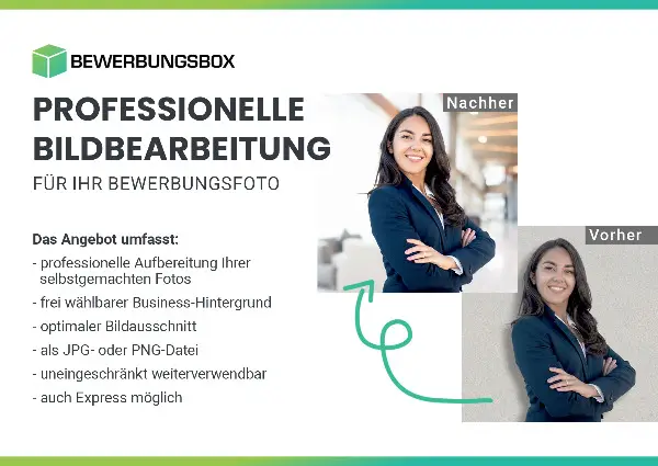 Professionelle Bildbearbeitung für Ihr Bewerbungsfoto