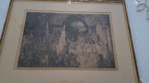 Antico Quadro Disegnato a Mano