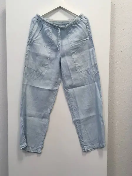 120% LINO, Hose mit Taschen, zum Binden, hellblau, D40/IT44