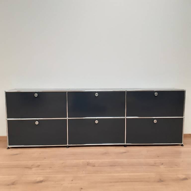 USM Haller Sideboard Anthrazit 3x2