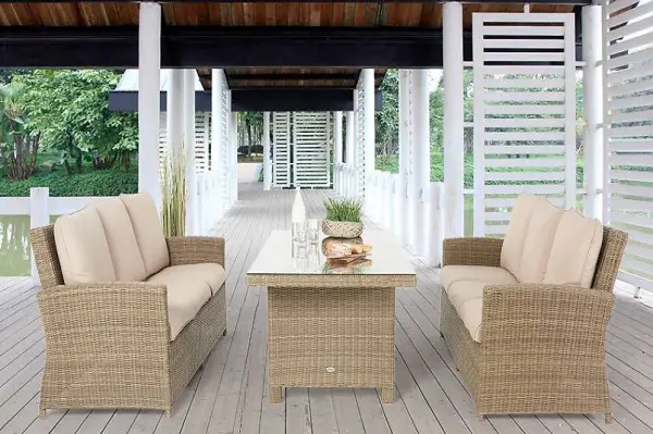  RATTANTISCH - GARTENTISCH SET