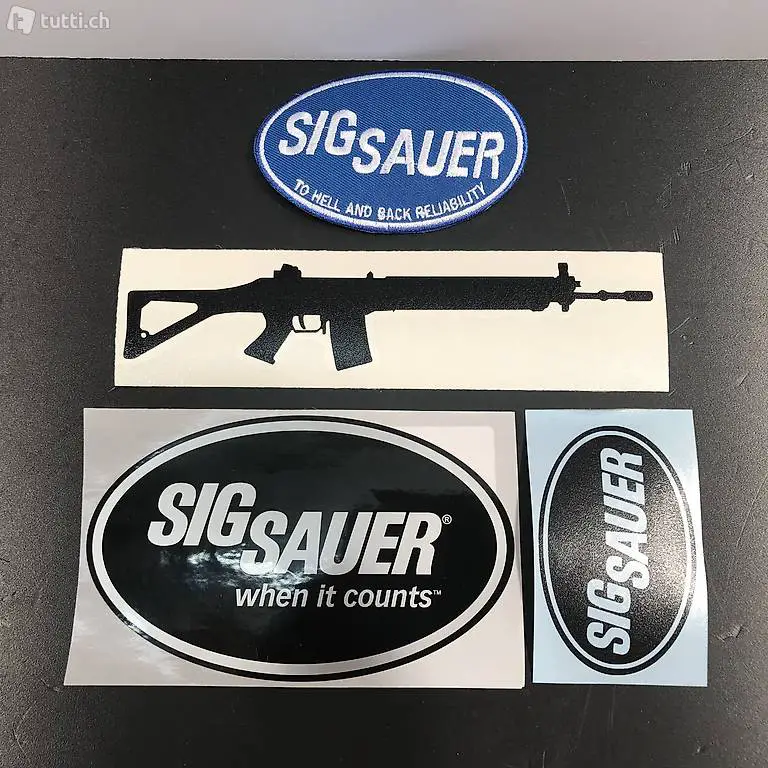 >top: set patch & 3x sticker sigsauer waffen pistole stgw 550