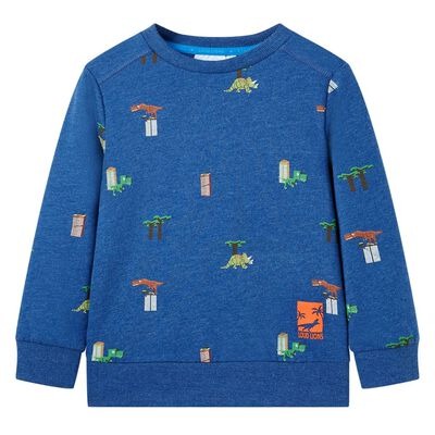  vidaXL Kinder-Sweatshirt Dunkelblau Melange 128