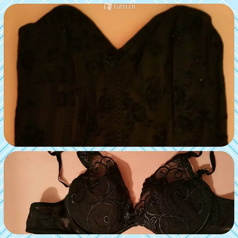 Wunderschöne Corsage Gr.S+Spitzen-BH