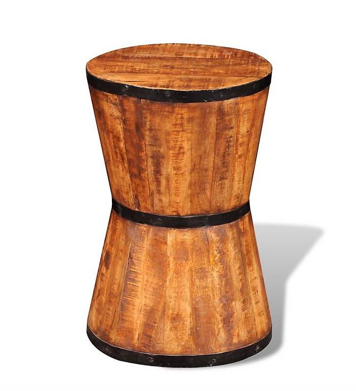 Sanduhr-Hocker Raues Mangoholz