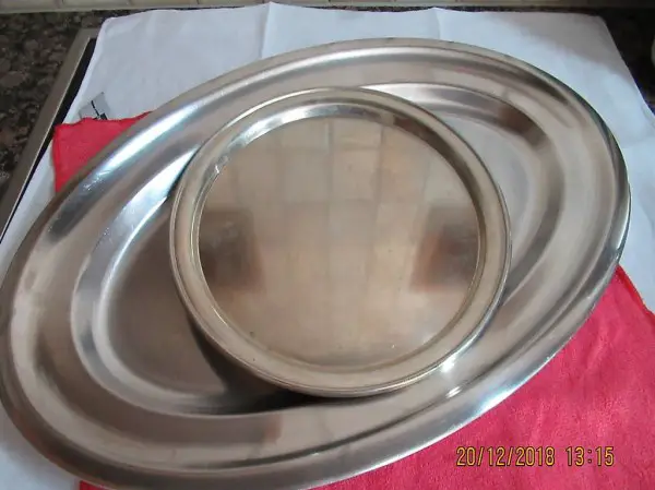  Platte, Chromstahlplatte, Buffetplatte, Servierplatte