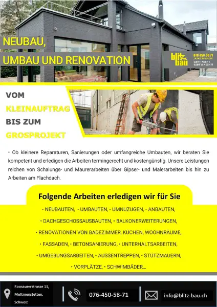 Neubau, Umbau und Renovation