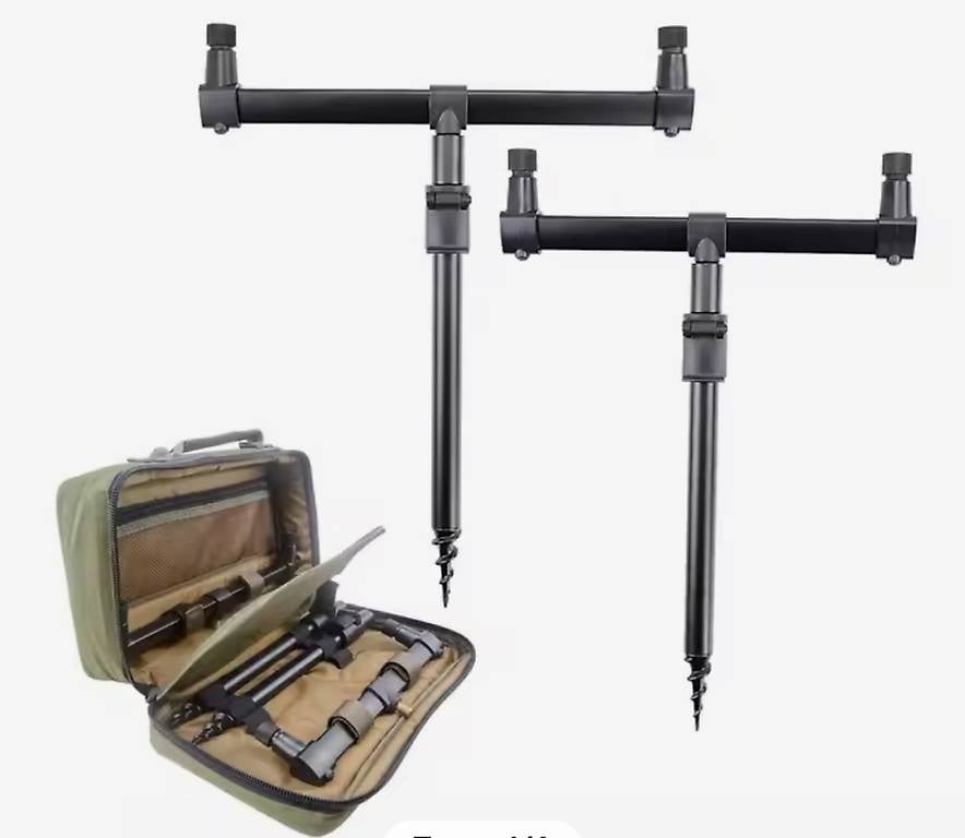 Angelständer unter den Warnleuchten.