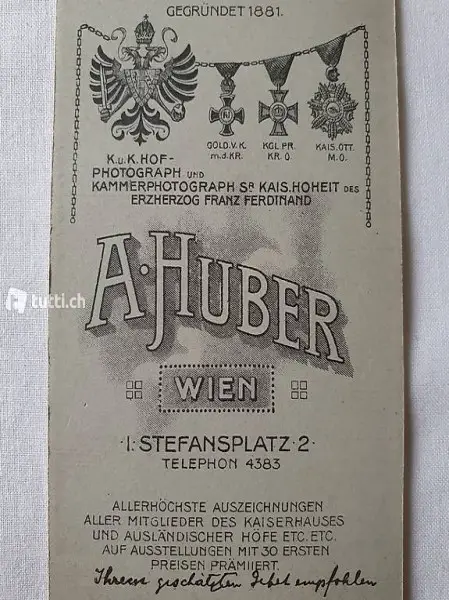  Foto Herrn Portrait Visitenkarte Reklame A. HUBER WIEN