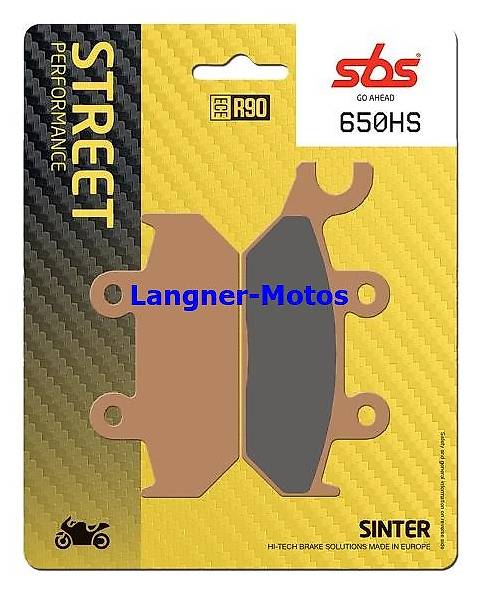 Sinter Bremsbelag SBS 650 HS YAMAHA XTZ Tenere 660 1991-1998