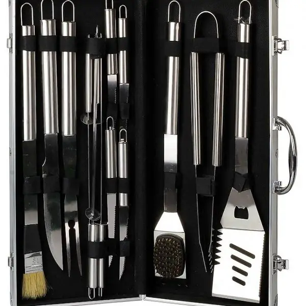  Grillkoffer BBQ Koffer Grillbesteck 14-teilig