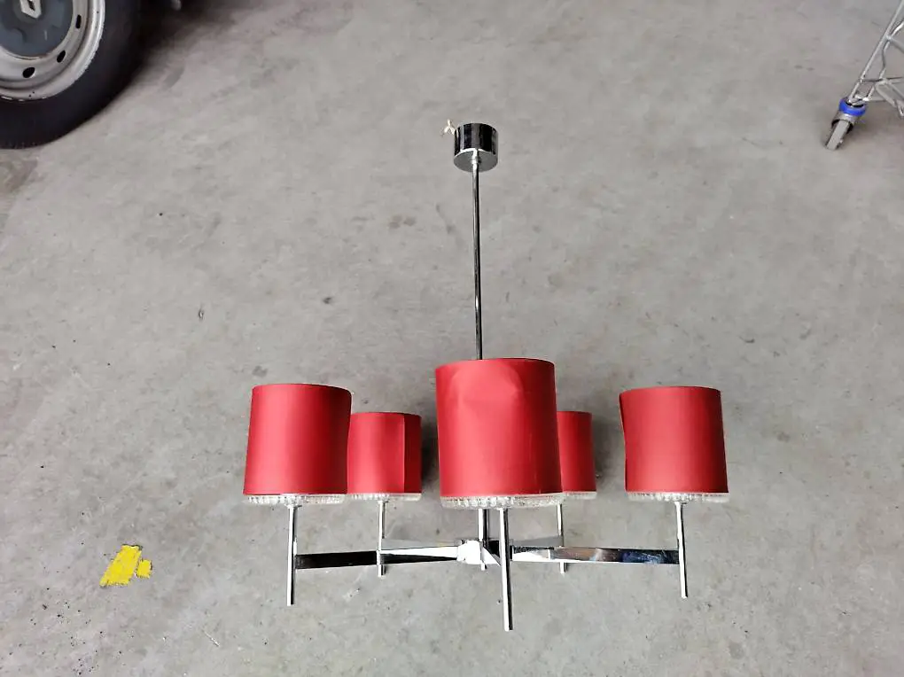 Schöne Vintage Deckenlampe Hängelämpe Mid Century mit 5 Leuc