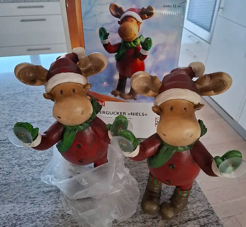 Rentier Fenstergucker 2 Stück
