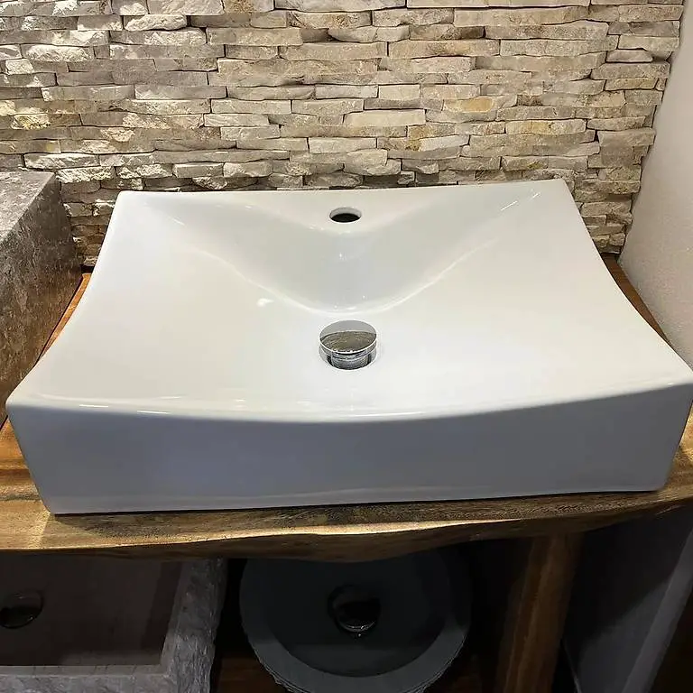 Weiss Glanz Keramik-Waschbecken 56 CM